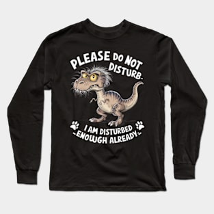 cartoon drawing of a disheveled t-rex (4) Long Sleeve T-Shirt